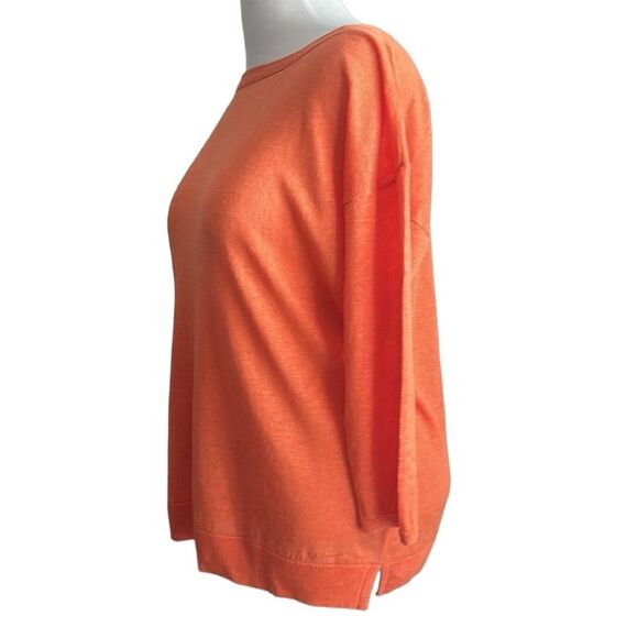 TALBOTS 100% Linen Coral 3/4 Sleeve Knit Casual Sweater Tassel Tie Back Size M - Picture 4 of 9